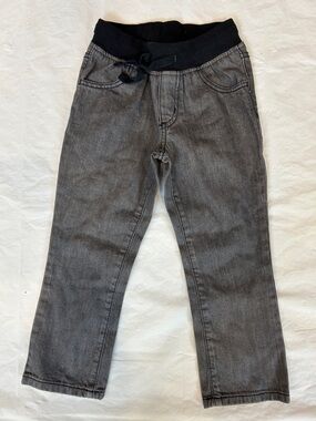 Gymboree Gray Jeans with Black Ribbed Waist